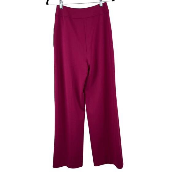 Calvin Klein Side Button Stretchy Mulberry High Rise Wide Leg Trouser Pant 2 NWT - Picture 4 of 15